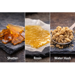 What’s the Difference Between Shatter, Rosin and Water Hash?